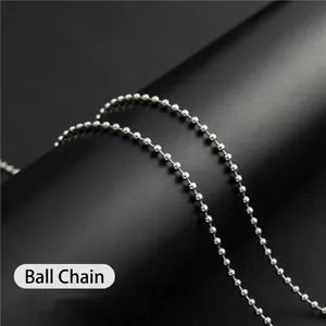 Polished silver stainless steel ball chain necklace for men and women minimalist design
