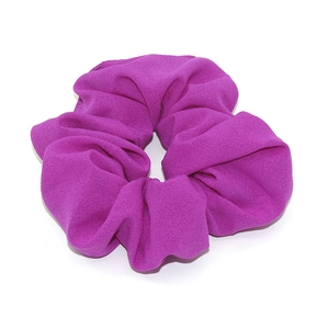 Neon purple oversized scrunchie hair tie with textured fabric for women ponytail