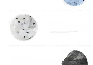 Detail view of polka dot tulle fabric and delicate lace texture on hair scrunchies