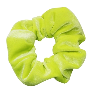 Elastico per capelli in velluto giallo neon con morbida texture a coste