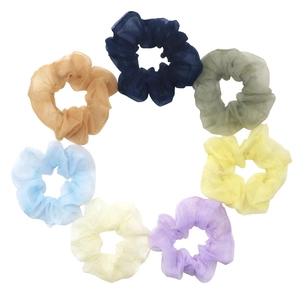 Women Fashion Organza Mesh Scrunchies Elegant Oversized Hair Ties Puffy Glitter Hair Bands Accessories For Daily Dating
