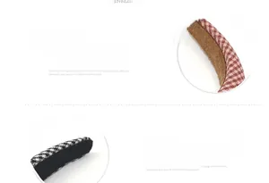 Macro detail of red plaid and houndstooth fabric headbands with non-slip velvet lining