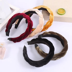Handmade braided velvet headbands in assorted colors for a stylish hair accessory look