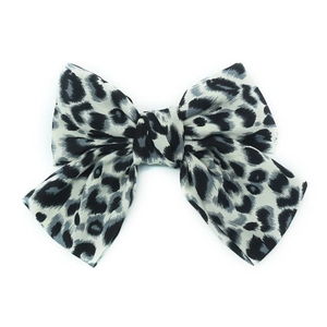 Barrette à cheveux nœud papillon géant à motif léopard pour une coiffure élégante