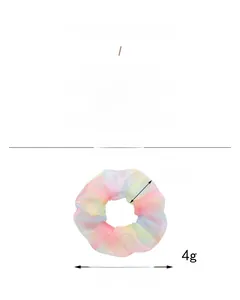 Detailansicht der Maße eines bunten Organza-Haargummis mit 11 cm Außendurchmesser