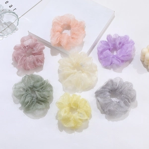 Chouchou en Maille de Soie Brillante de Style Ins Élastiques à Cheveux Gros Intestin Anneau de Cheveux en Organza Doux pour Femmes Filles Accessoires de Cheveux à la Mode