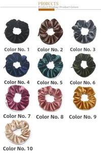 Macro detail of velvet hair scrunchies set with hidden zipper pocket for storage
