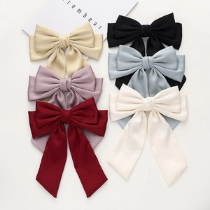 Élégante Grande Pince À Cheveux En Satin Avec Nœud Et Long Ruban Pour Femme Épingle À Cheveux De Fée Style Coréen Accessoires Cheveux
