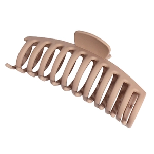 14cm oversized matte claw clip in morandi pink brown for thick hair styling