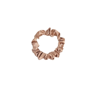 Elegant champagne silk satin large scrunchie with glossy finish and elastic hair band