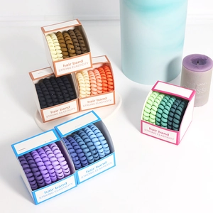 Frosted Spiral Silicone Telephone Wire Hair Ties High Elasticity No Trace Hair Bands Stylish Commuting Hair Accessories Set For Women