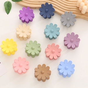 Pince à Cheveux Fleur Mate Couleur Bonbon Douce Floral Grande Pince Antidérapante Accessoires de Coiffure pour Femmes Quotidien
