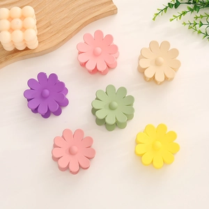 Pinces à cheveux mates en forme de fleurs, couleurs macaron rose et lilas pour coiffures