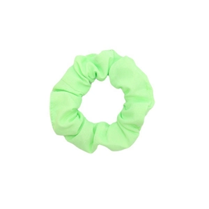 Chouchou en tissu vert fluo uni avec texture plissée élastique pour femmes
