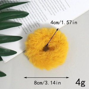 Elastico per capelli in peluche giallo brillante in morbido tessuto per lo styling quotidiano