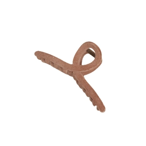 Elegant brick red velvet shark hair claw clip with cross ring handle for thick hair