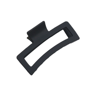 Matte black rectangular hollow hair claw clip made of durable resin with strong spring