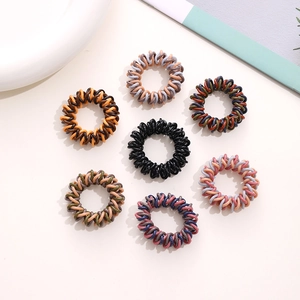 Spiral Telephone Wire Hair Ties For Women High Elastic Silicone Hair Rope Colorful Contrast Non-Marking Hair Ring Accessories