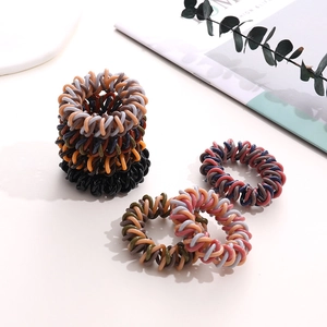 Three-strand telephone wire hair ties with stylish color-blocking and high elasticity