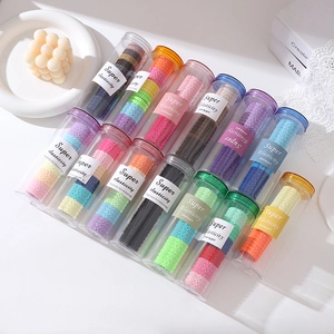 Lot d'élastiques à cheveux sans couture haute élasticité en flacons transparents colorés