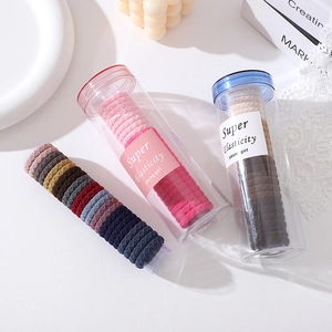 Ensemble d'élastiques à cheveux multicolores haute élasticité en pots transparents