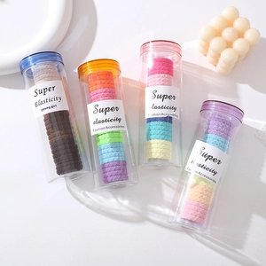 Élastiques À Cheveux En Tissu Haute Élasticité Sans Couture En Boîte Pour Femmes Filles Sans Dommages Accessoires Minimalistes