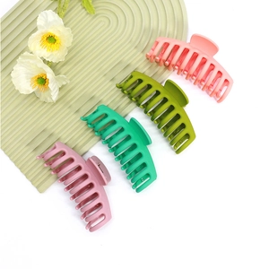 Lot de 4 grandes pinces à cheveux mates aux couleurs pastel pour cheveux épais