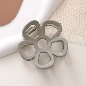 Eleganter mattgrauer grüner Blumen-Haarclip aus Harz für Frühlings- und Sommerfrisuren