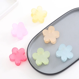 Matte Flower Hair Claw Macaron Color Duckbill Clip Ponytail Holder Sweet Floral Hair Clip Accessory For Women