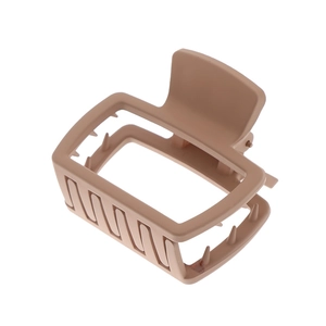 Elegante pinza per capelli quadrata cava in rosa nudo opaco per acconciature da donna