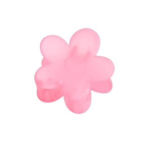 Pink floral matte hair claw clip for ponytail styling with minimalist sweet resin design