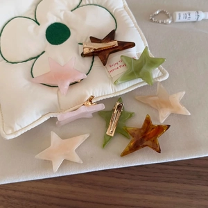 Barrette à Cheveux en Acétate Étoile Pentagramme Irrégulier Pince Latérale Été Frais Motif Marbre Épingles à Cheveux Douces Pour Femmes Filles Accessoires de Cheveux