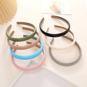 Korean Style Padded Leather Headband For Women Solid Color Simple Thickened Non-Slip Hair Band Headwear Fashion Accessories