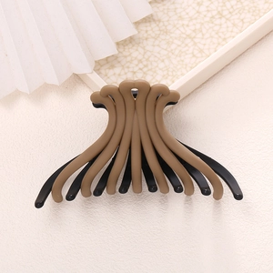 Matte finish octopus hair claw clip in coffee and black colors for thick hair
