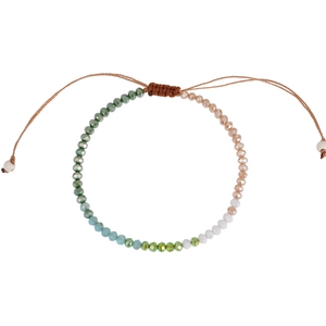 Handgefertigtes Boho-Armband mit bunten facettierten Perlen und verstellbarer Kordel