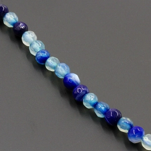 Macro di perline in agata blu striata sfaccettata per la creazione di gioielli fai da te