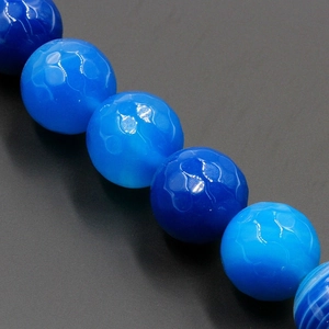 Blue faceted dragon vein agate stone beads for DIY jewelry making and crystal crafting