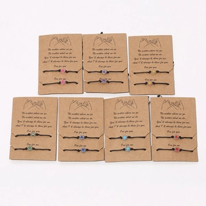 Luminous Heart Handmade Woven Cord Bracelets With Pinky Swear Card For Couples Best Friends Adjustable Friendship Jewelry Gift