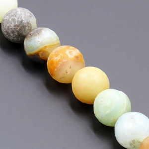 Macro di perle sfaccettate in agata venata di drago multicolore per creazione gioielli
