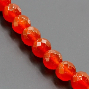 Faceted red agate natural stone beads for DIY jewelry making with high-polished surface