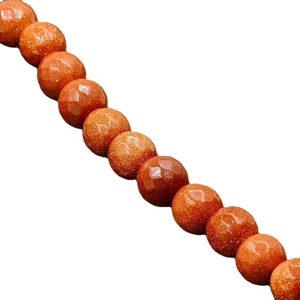 Faceted 4-10mm goldstone beads in warm orange-brown hue for DIY jewelry making