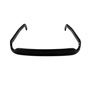 Minimalist square headband in glossy black with ergonomic non-slip teeth for thick hair