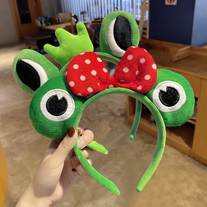 Cute Cartoon Frog Plush Headband For Girls Kids Funny Soft Cloth Headwear For Face Washing Skincare Theme Party Decoration