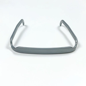 Macro view of matte grey square headband with smooth finish and U-shaped curved design