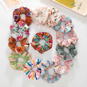 Lot de chouchous élastiques à fleurs aux motifs vintage variés et tissu aspect soie douce