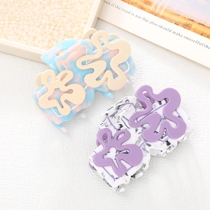 Pince à Cheveux en Acétate pour Femmes Matisse Fleur Géométrique Contraste de Couleur Marbre Pince Requin Accessoires Cheveux