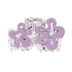 Pince à cheveux fleur Matisse avec motif marbre et accents de vagues lavande