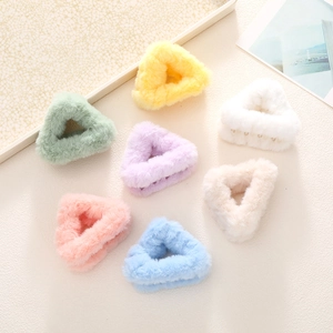 Zoete Pluche Kattenoren Hart Driehoek Haarklem Voor Dames Herfst Winter Kunstbont Zachte Haarspelden Mode Haaraccessoires