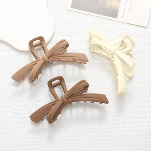 Grande Pince à Cheveux Nœud Mate pour Femmes Couleur Unie en Résine Pince Requin Accessoires de Coiffure à la Mode
