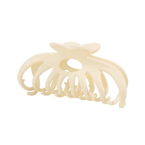 Large matte cream-colored shark hair claw clip for elegant women hairstyles